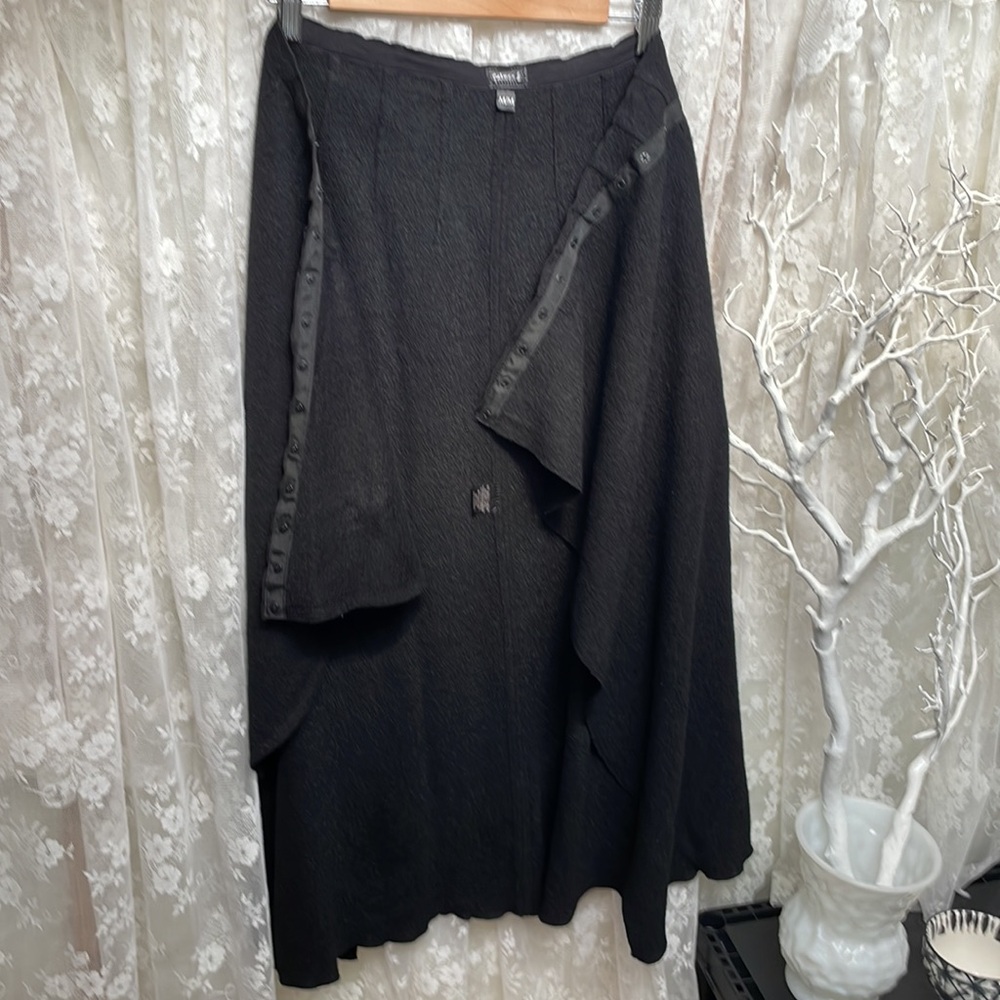 Wrap Skirt/Cape Deep Black Wrap Snap Rare Skirt With Slit, Wrap, Poncho, Cape 😉